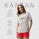 Пижама новогодняя женская (футболка, шорты) KAFTAN Love, размер 52-54