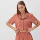 Пижама женская (рубашка, шорты) KAFTAN «Полоска», размер 48-50, цвет коралл