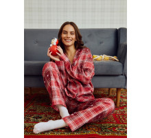 Пижама женская (рубашка, брюки) KAFTAN Red, размер 48-50