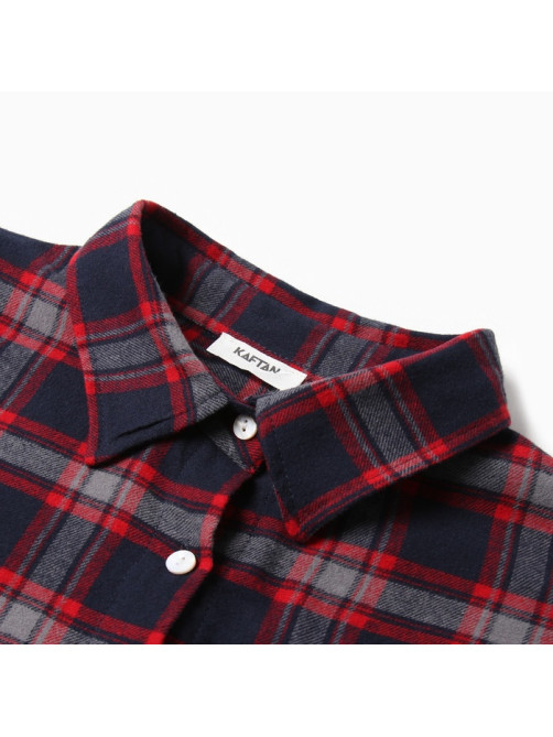 Пижама женская (рубашка, шорты) KAFTAN, размер 40-42, синяя