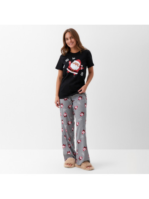 Пижама новогодняя женская (футболка, брюки) KAFTAN «Дед мороз», размер 40-42