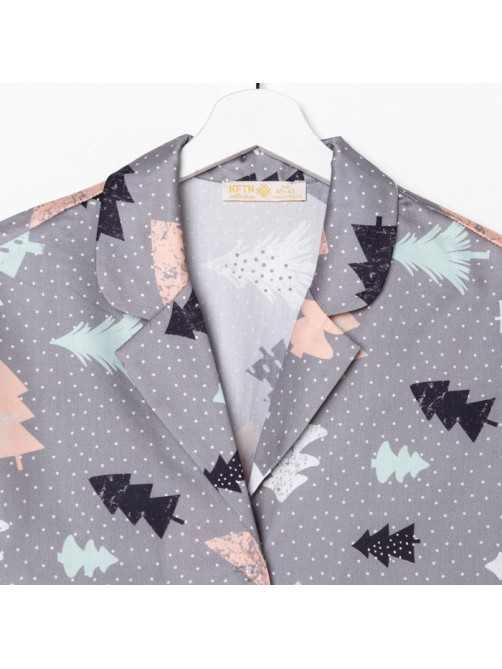 Пижама (рубашка, шорты) женская KAFTAN «Елки», размер 48-50