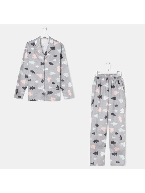 Пижама женская (рубашка, брюки) KAFTAN «Елки», размер 40-42