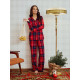 Пижама новогодняя женская (рубашка, брюки) KAFTAN Christmas, размер 40-42