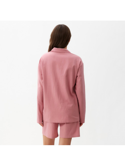 Пижама женская (рубашка, шорты) KAFTAN Basic, размер 48-50, розовая