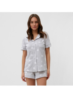 Пижама женская (рубашка, шорты) KAFTAN Star, размер 48-50