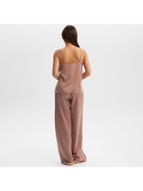 Пижама женская (майка, брюки) KAFTAN Silk, размер 50, цвет пудровый