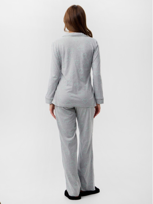 Пижама женская (рубашка, брюки) KAFTAN Fresh, размер 48-50, серая