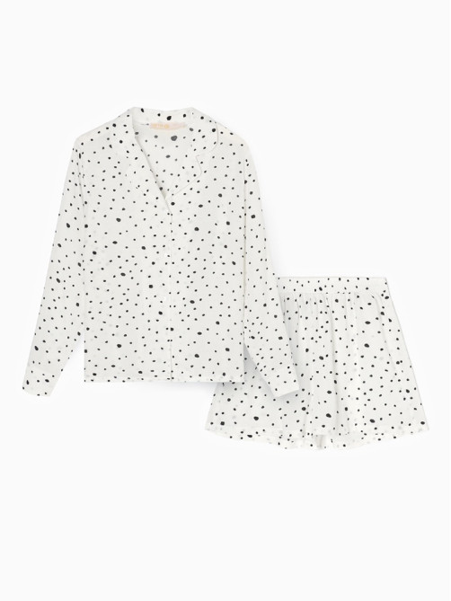 Пижама женская (рубашка, шорты) KAFTAN, размер 40-42, белая