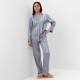 Пижама женская (рубашка, брюки) KAFTAN «Полоска», серо-голубая, размер 40-42