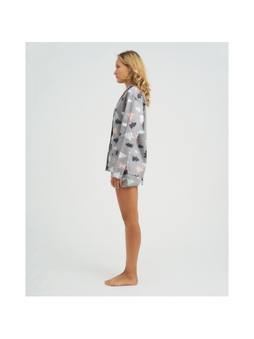 Пижама (рубашка, шорты) женская KAFTAN «Елки», размер 48-50
