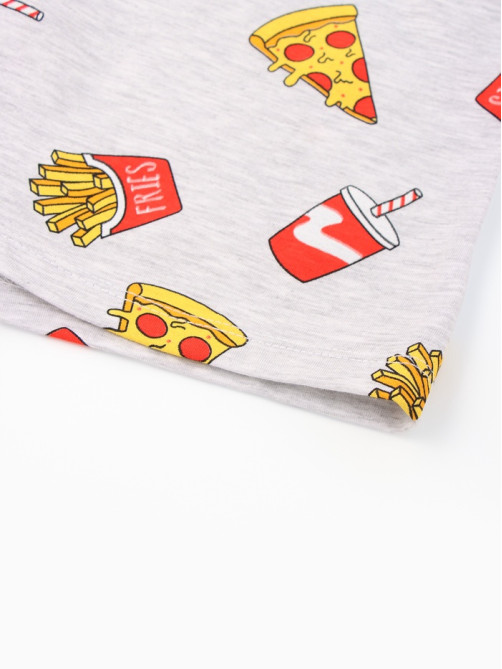 Пижама женская (футболка, шорты) KAFTAN Pizza, размер 48-50, серая