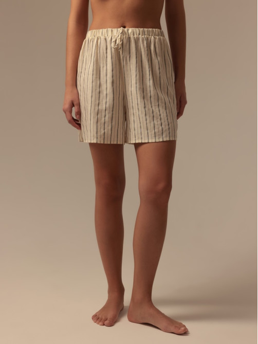 Шорты домашние женские SL HOME Linen, белые, размер 46 (L)