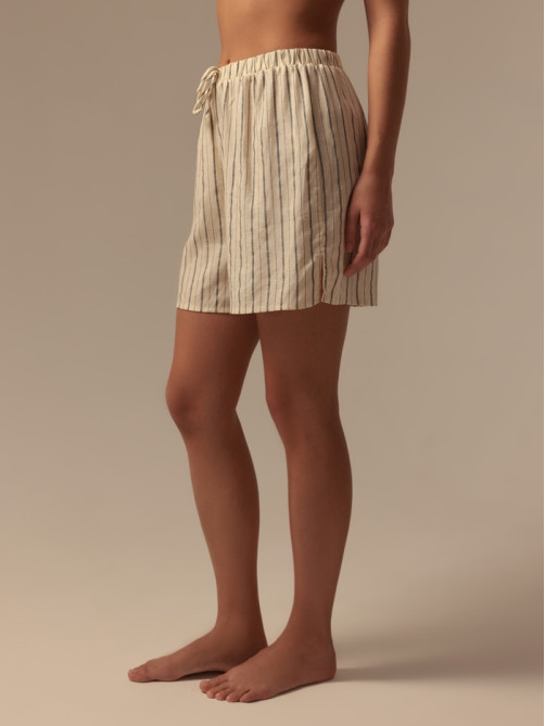 Шорты домашние женские SL HOME Linen, белые, размер 44 (M)