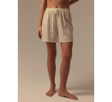 Шорты домашние женские SL HOME Linen, белые, размер 42 (S)