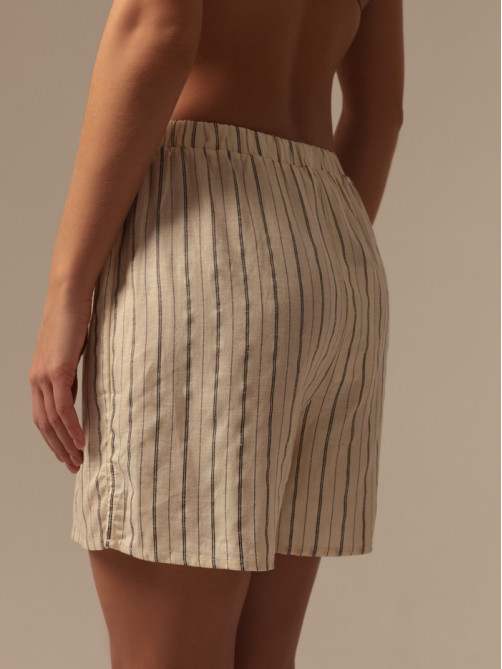 Шорты домашние женские SL HOME Linen, белые, размер 44 (M)