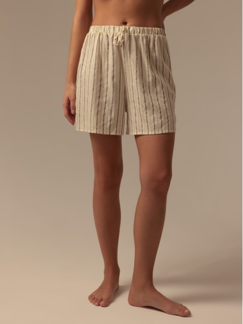 Шорты домашние женские SL HOME Linen, белые, размер 46 (L)