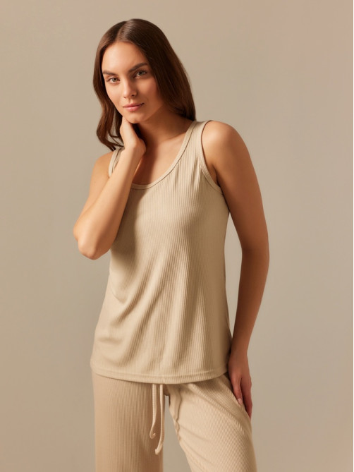 Майка домашняя женская SL HOME Soft Home, размер 44 (M), бежевая