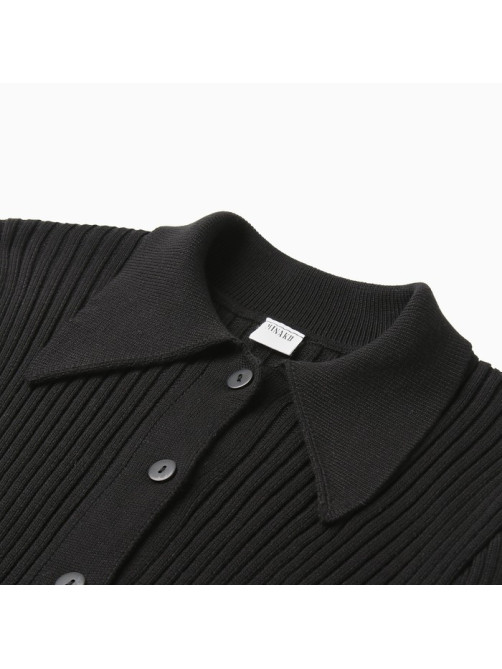 Джемпер женский на пуговицах MINAKU: Knitwear collection, чёрный, размер 42-44