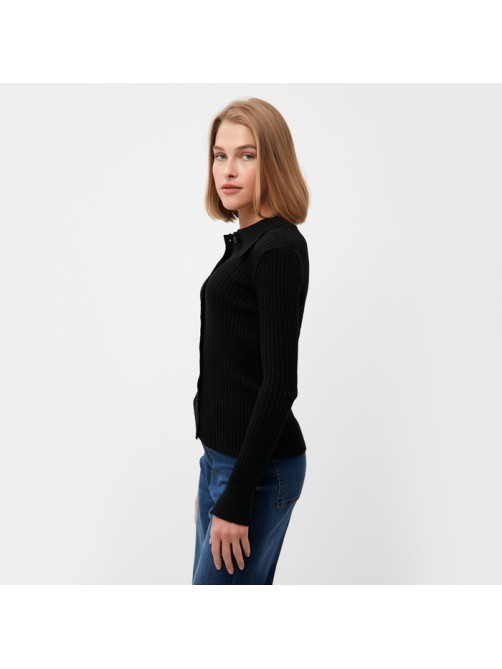 Джемпер женский на пуговицах MINAKU: Knitwear collection, чёрный, размер 42-44