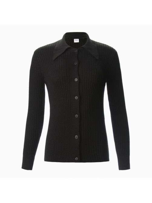 Джемпер женский на пуговицах MINAKU: Knitwear collection, чёрный, размер 42-44