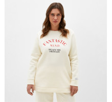 Свитшот женский удлинённый с начёсом MIST Cozy style, молочный, размер 52