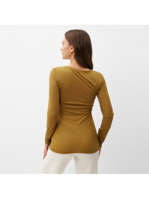 Лонгслив женский KAFTAN: Basic line, тёмно-оливковый, размер 40-42