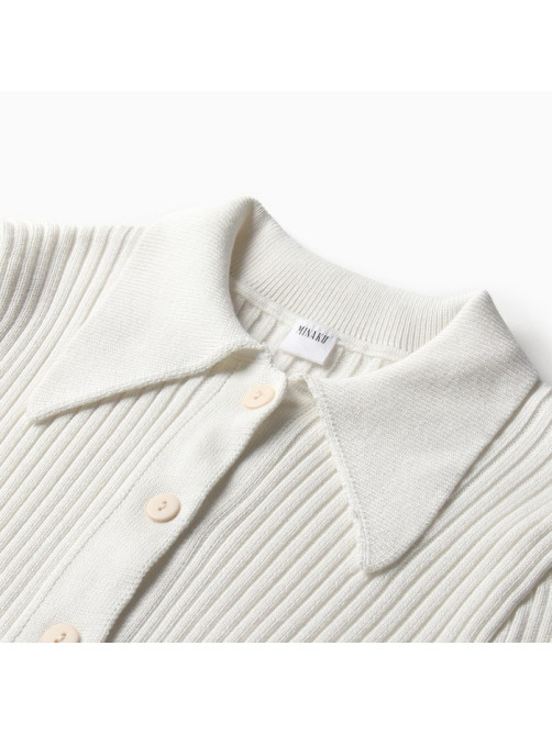 Джемпер женский на пуговицах MINAKU: Knitwear collection, белый, размер 42-44