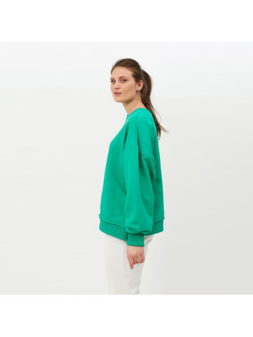 Свитшот женский MINAKU: Casual Collection цвет изумруд, размер 50-52