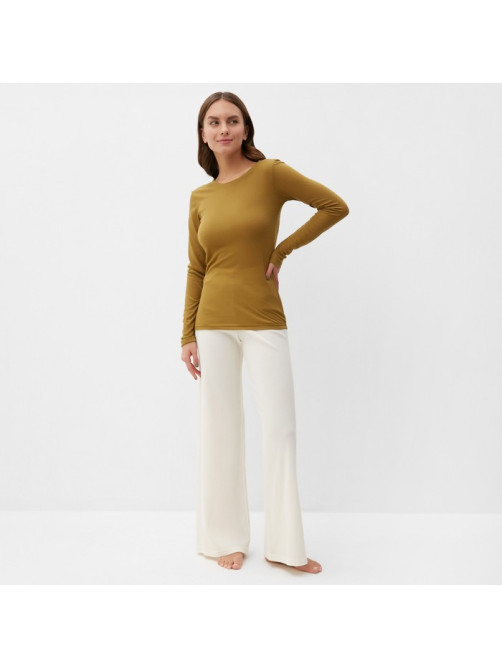 Лонгслив женский KAFTAN: Basic line, тёмно-оливковый, размер 50-52