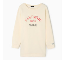 Свитшот женский удлинённый с начёсом MIST Cozy style, молочный, размер 58
