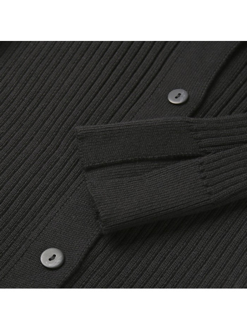 Джемпер женский на пуговицах MINAKU: Knitwear collection, чёрный, размер 42-44