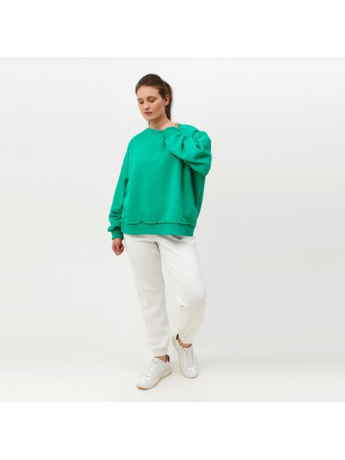 Свитшот женский MINAKU: Casual Collection цвет изумруд, размер 50-52