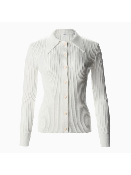 Джемпер женский на пуговицах MINAKU: Knitwear collection, белый, размер 42-44