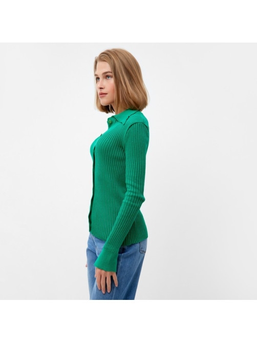 Джемпер женский на пуговицах MINAKU: Knitwear collection, зелёный, размер 42-44