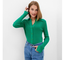 Джемпер женский на пуговицах MINAKU: Knitwear collection, зелёный, размер 42-44