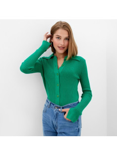 Джемпер женский на пуговицах MINAKU: Knitwear collection, зелёный, размер 42-44