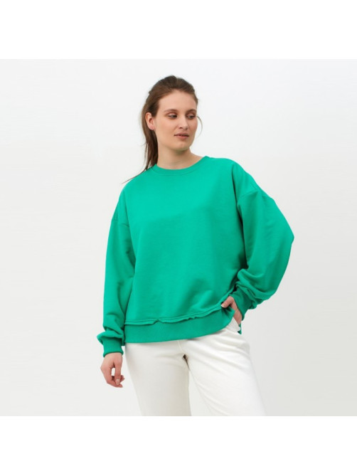 Свитшот женский MINAKU: Casual Collection цвет изумруд, размер 50-52