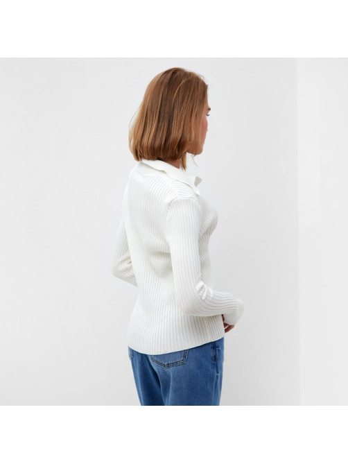 Джемпер женский на пуговицах MINAKU: Knitwear collection, белый, размер 42-44