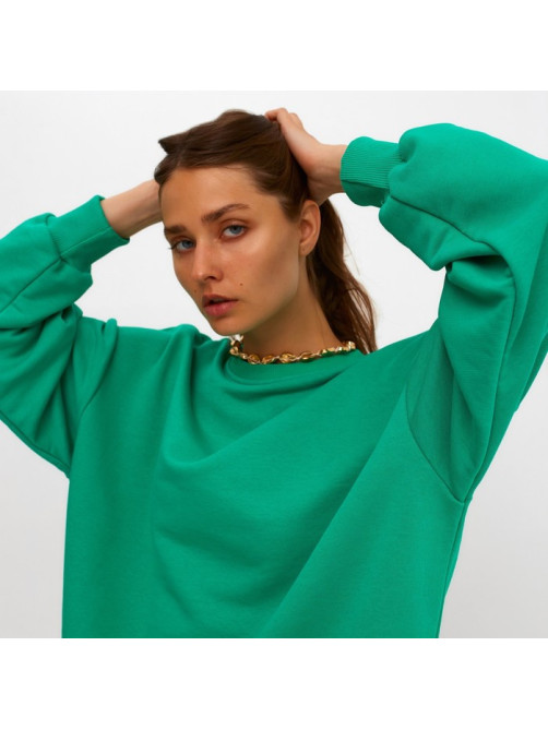 Свитшот женский MINAKU: Casual Collection цвет изумруд, размер 46-48