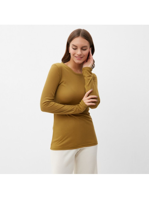 Лонгслив женский KAFTAN: Basic line, тёмно-оливковый, размер 48-50