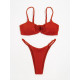 Купальник раздельный с завязками спереди женский MINAKU, рыжий размер 48