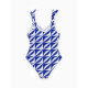 Купальник женский слитный с принтом MINAKU, размер 46, цвет синий, белый