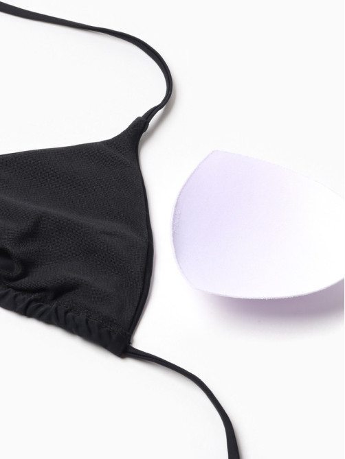Купальник женский раздельный с блестящими вставками MINAKU, размер 44, чёрный