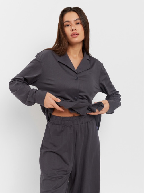 Костюм женский (рубашка, брюки, топ) KAFTAN Base, размер 42, цвет графит