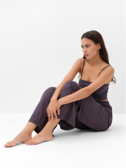 Костюм женский (рубашка, брюки, топ) KAFTAN Base, размер 48, цвет графит