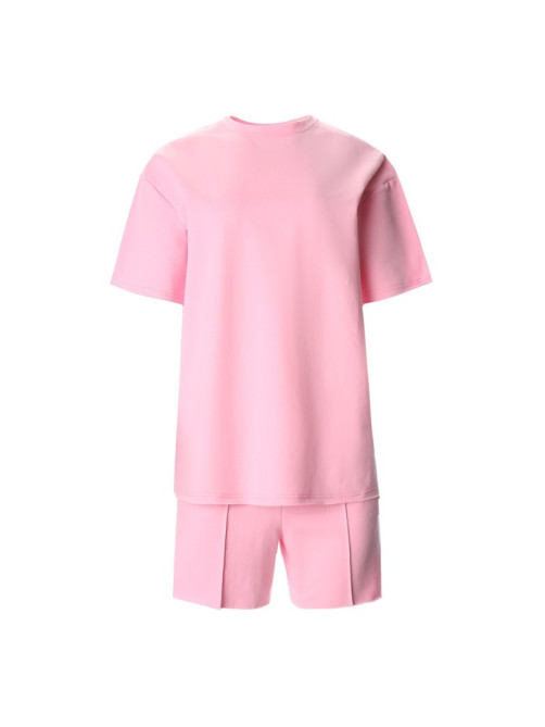 Костюм женский (футболка, шорты) MINAKU: Casual Collection, светло-розовый, размер 46