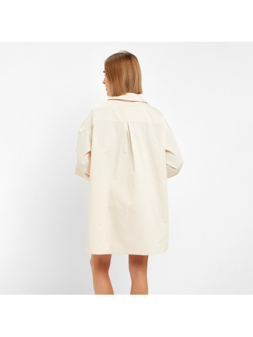 Костюм женский (рубашка, шорты) MINAKU: Oversize, молочный, размер 44