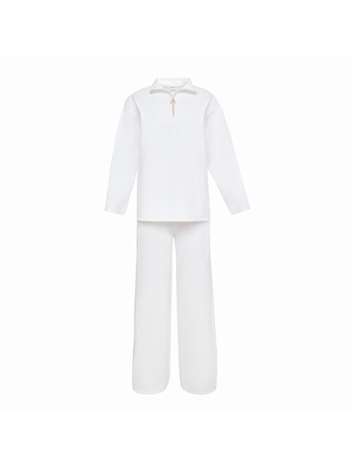 Костюм женский (джемпер, брюки) MINAKU: Casual Collection, размер 44, цвет экрю