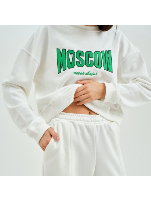 Костюм женский (джемпер, брюки) MIST Moscow, размер 48-50, молочный